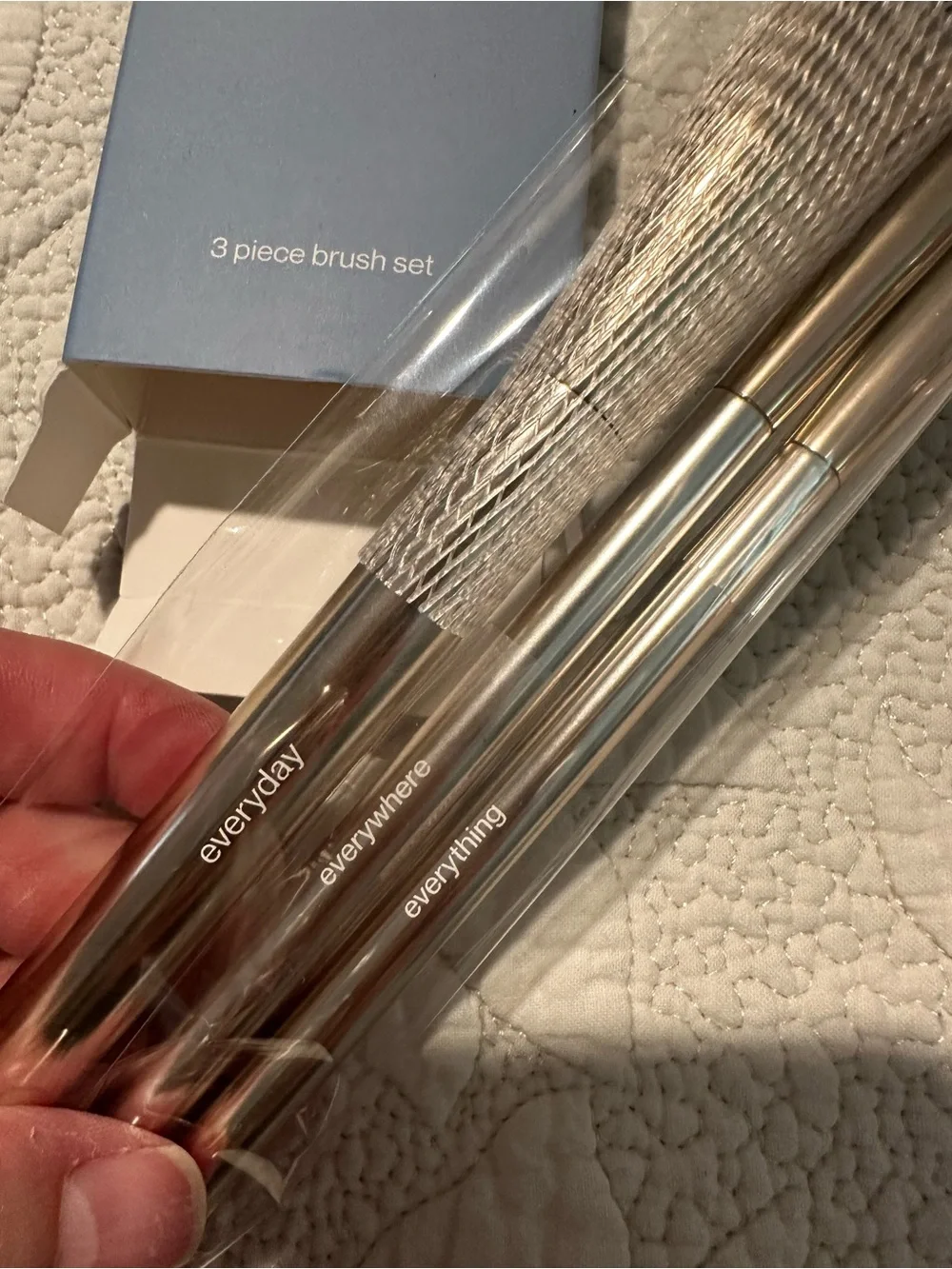 REL Beauty 3-Piece Rose Gold Makeup Brush Set